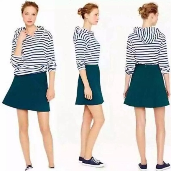 J Crew Fitted Flair Black/White Tweed Skirt, size 0 - Picture 6 of 7